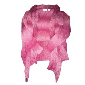 Alfred Dunner Womens Cardigan Size Small Maroon Waterfall Drape Design Cottage